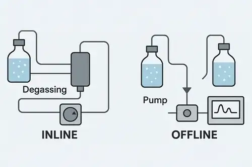 degassing inline offline