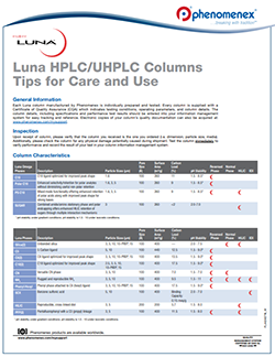 Waters Hplc Column Selection Chart